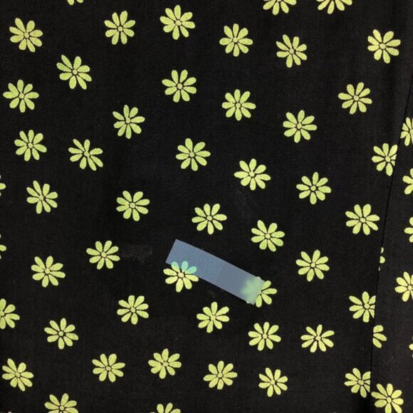 Vintage Limouran Black & Green Floral Boat Neck Sleeveless Shift Dress Pockets L - Picture 5 of 11